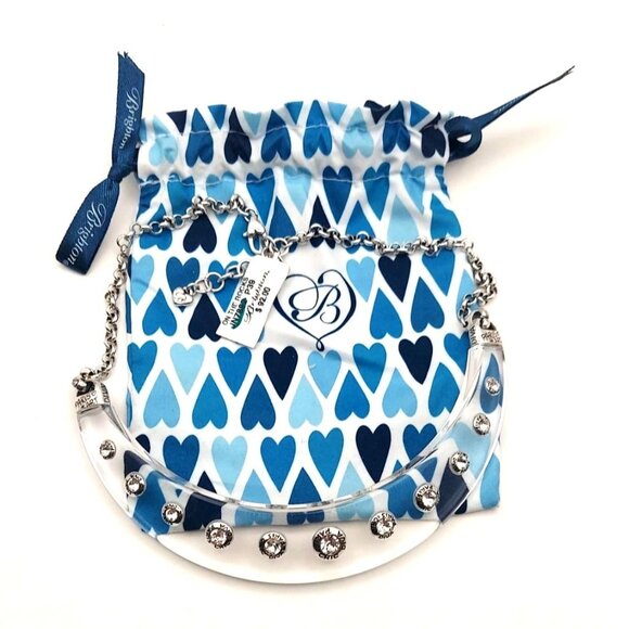 NWT Brighton On The Rocks Collar Necklace Crystal Silverplated Retired IN7892P39 - Picture 2 of 8